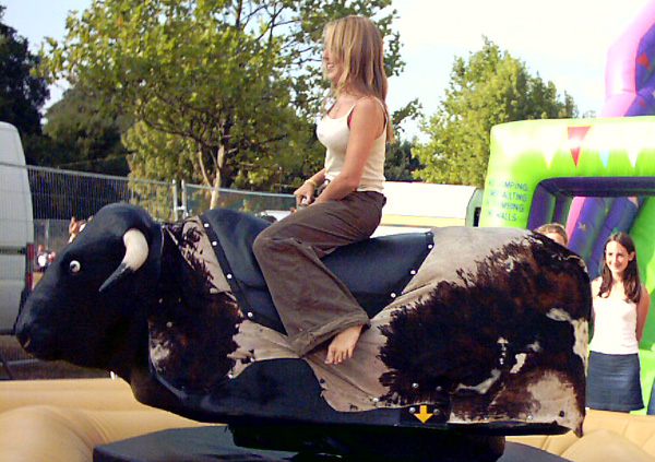 Rodeo bulls, inflatables, mechanical rides and simulators, party games